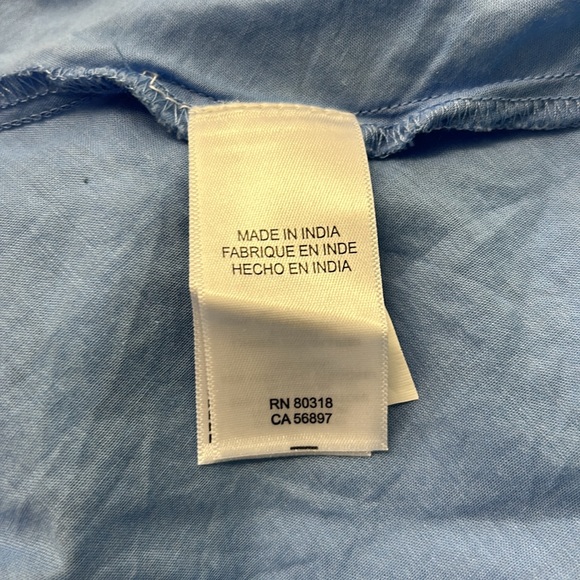 NWT Lucky Brand Resort Shirt Dress in Blue Multi Tropical Women’s XS - Picture 13 of 15